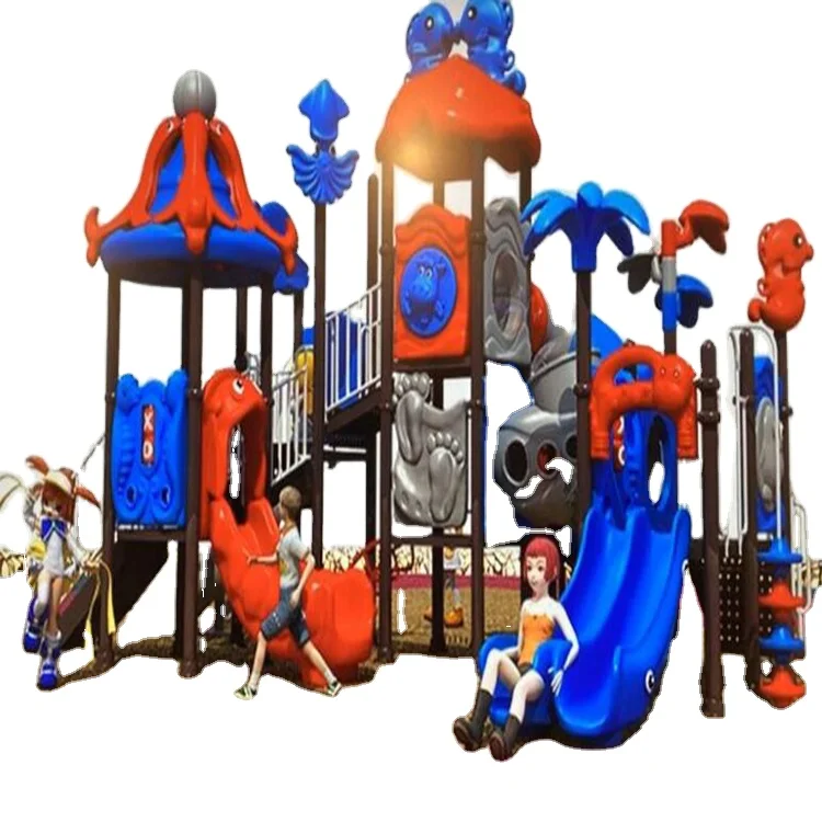 Детская уличная игровая площадка, оборудование, пластиковая большая Дошкольная горка для улицы