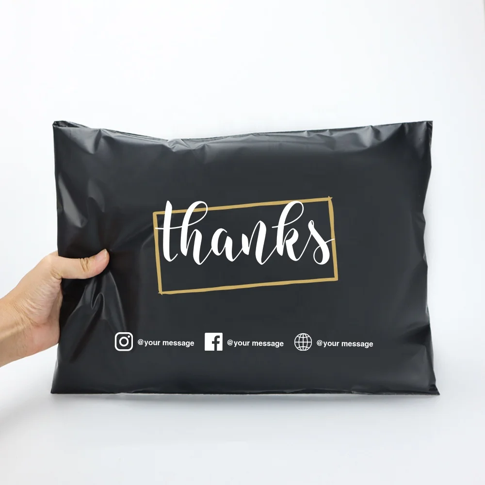 Big Black 32cm x 45cm Custom Logo poly mailer Shipping Bag