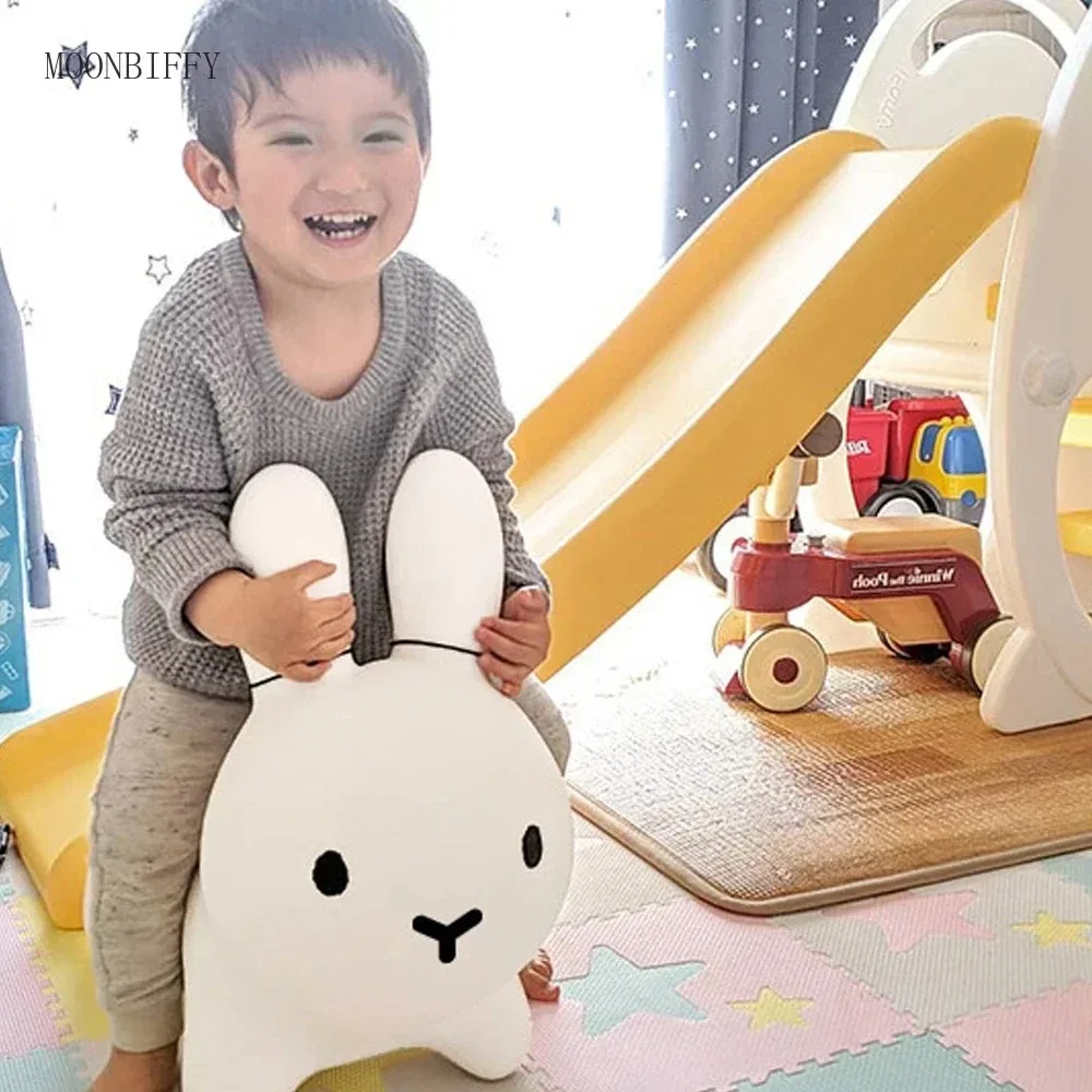 Istaride Inflatable Bunny Rabbit Bouncer Jumping Horse Toys Kids Animal Hopper Toys Ride on Child Baby Play Toys