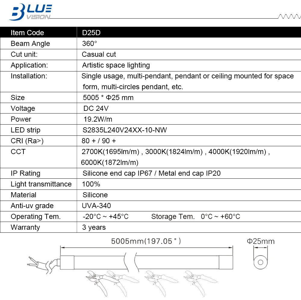 
New Arrival 360 Degree led neon ribbon light Casual cutting without dark zone neon sign Non-soldering terminal LED Neon Strip 