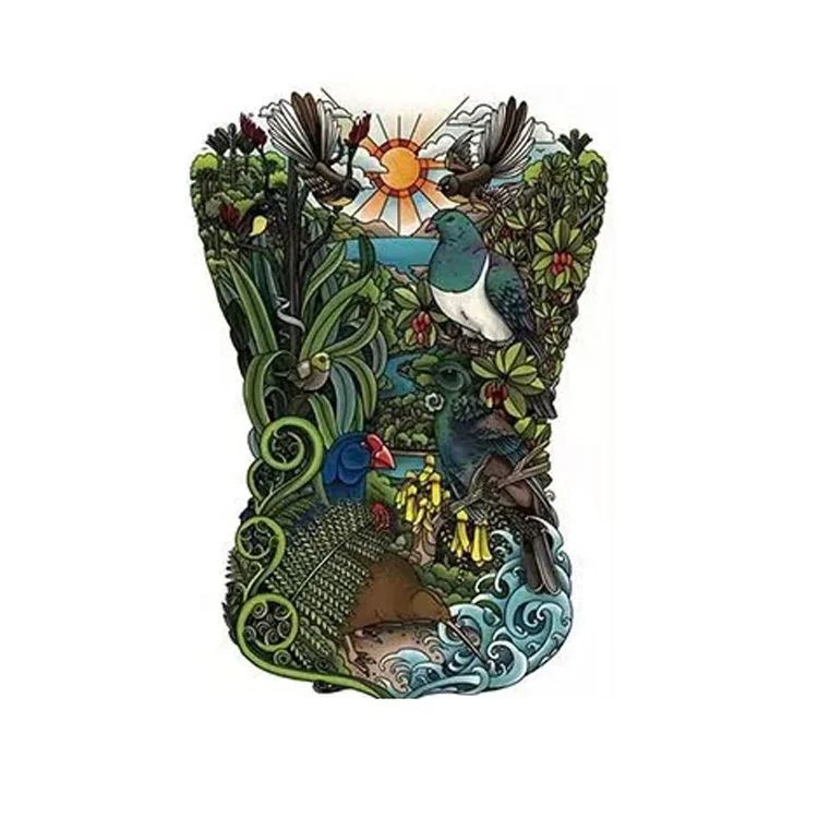 Wholesale sexy beauty skull flower lion fox peacock waterproof full back tattoo stickers