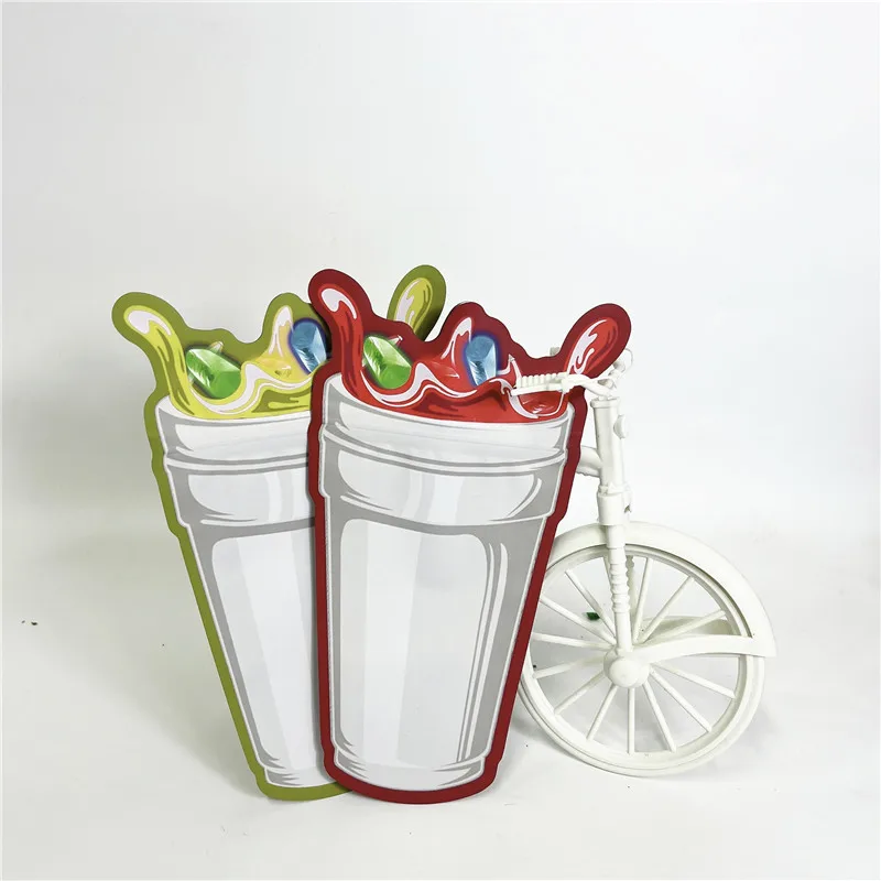 Special shape plastic die cut mylar bags custom design 3.5g smell proof ziplock bag