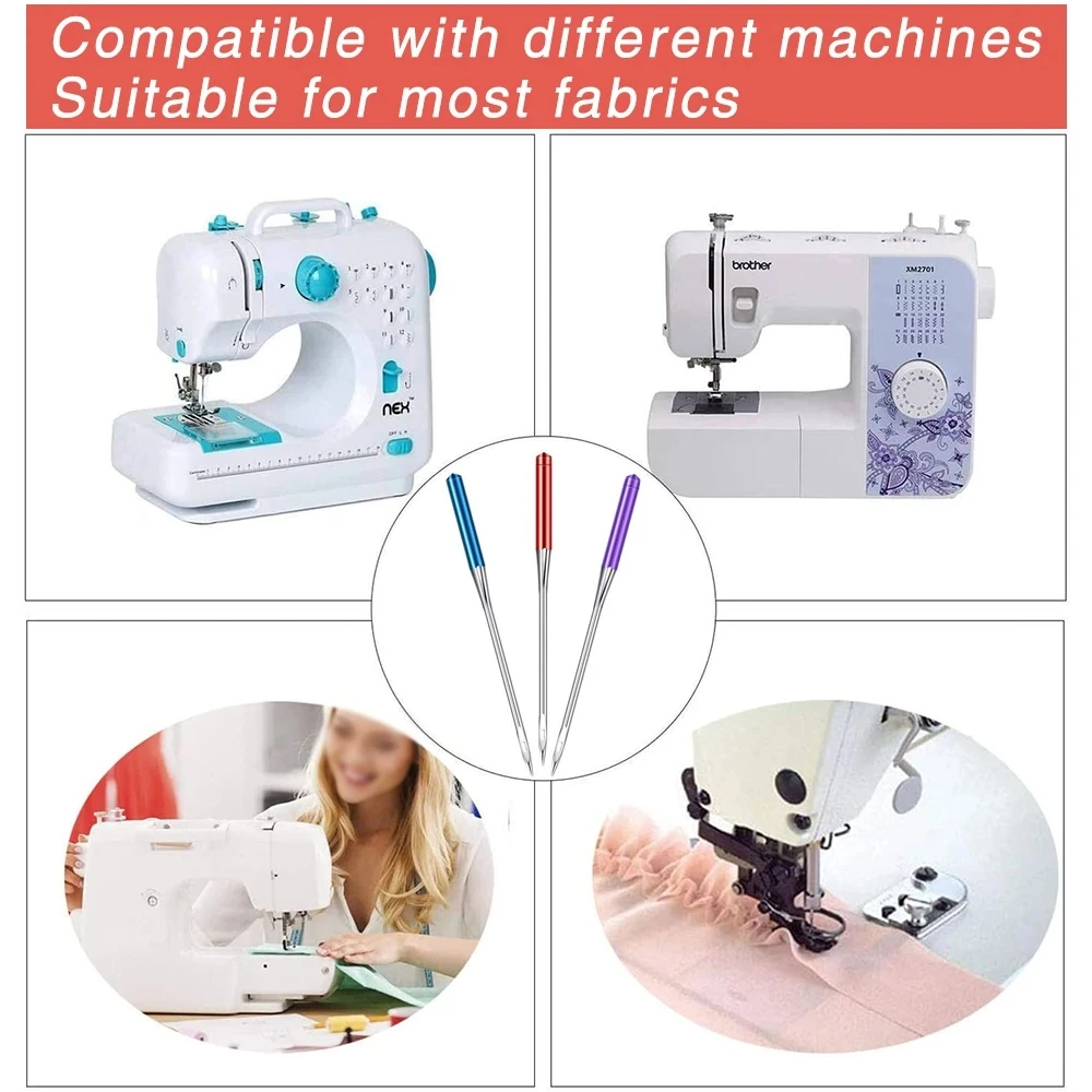 15Pcs  Embroidery Sewing Machine Needles Universal Regular Point Needle 65/9 75/11 90/14 100/16 110/18