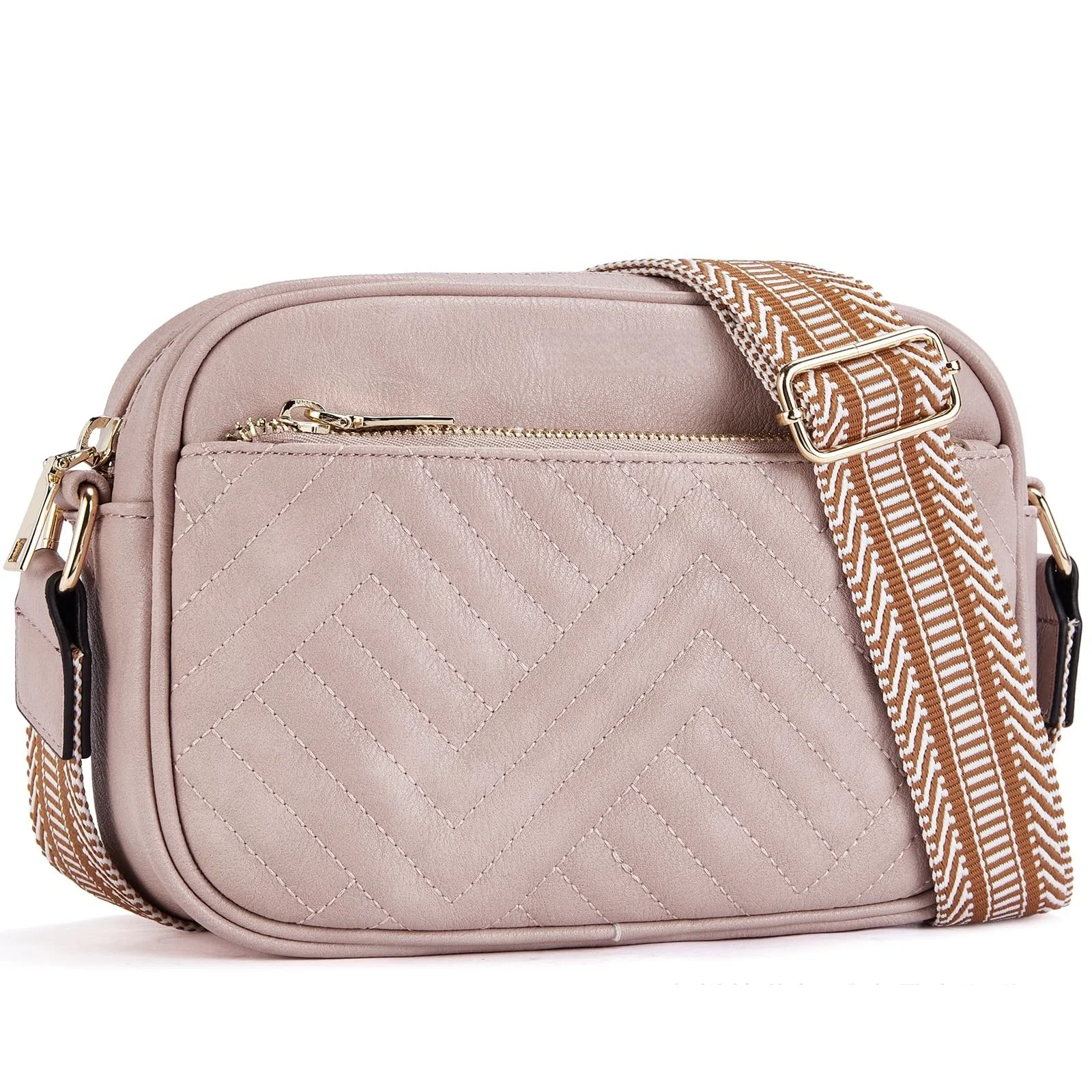 Faux Leather Fashion Shopping Casual Cross body Bags Sling Shoulder Women PU Leather Messenger Bags with Embroidery Strap
