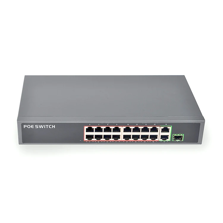 Mini type  802.3AF 802.3 AT 2 Port Ethernet 1 Port SFP uplink  16 Port POE Switch