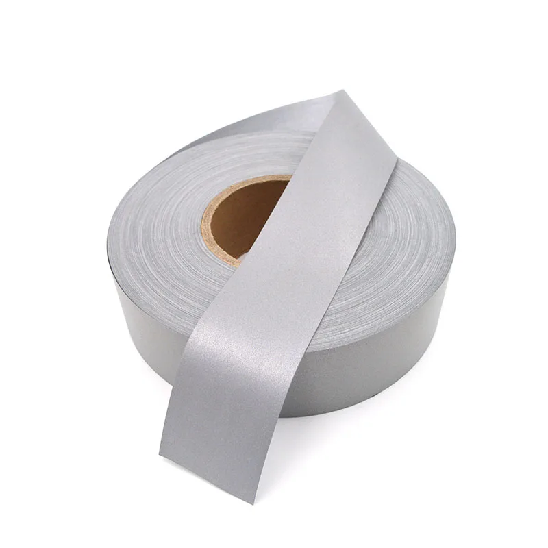 Распродажа серебряная светоотражающая лента/100% полиэфирная Светоотражающая тканевая лента пришив футболку куртку жилет для предупреждения безопасности