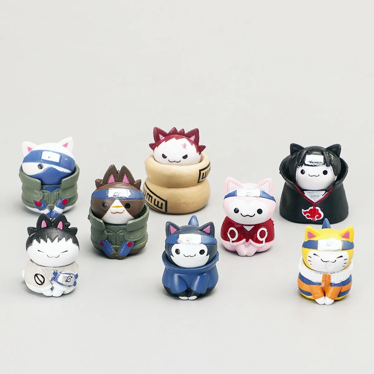 6cm Narutoes Cat Kawaii Mini Q Version PVC Model Doll Cartoon Toys For Children Gaara Animation Anime action figures