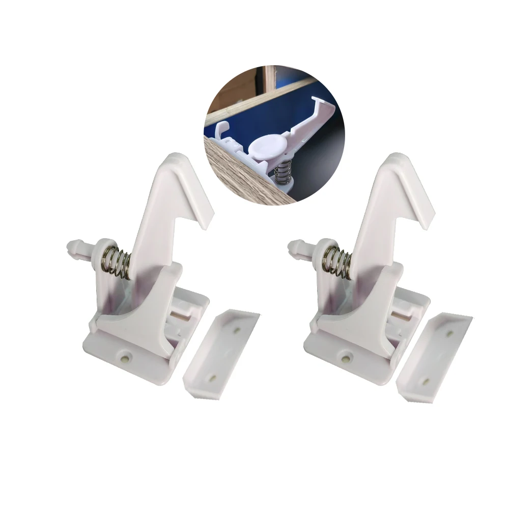 Wholesale 10 Pack OEM Baby Safety Cabinet Locks with Strong Adhesive Stickers NO Drilling Baby Proof Drawer Lock for Toddler