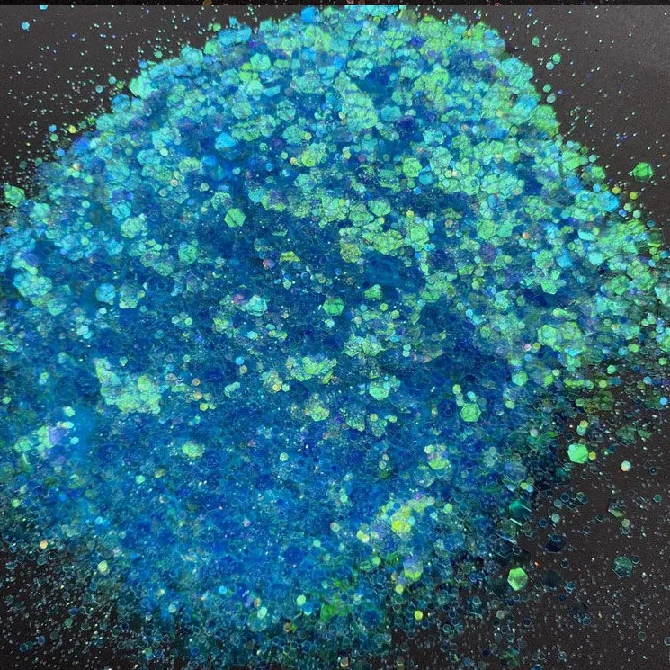 Iridescent Purple Glitter Pastel colors Non-toxic Polyester Material Mix Chunky Sizes for Arts Crafts Decorations