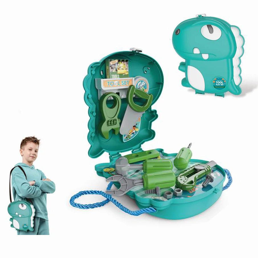 2023 Newest Dino Pack Dinosaur Toys Educational Pretend Play Preschool Repair Tool Box Kit Set Toy for Kid