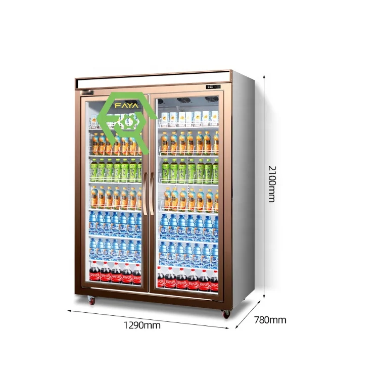Popular glass three-door storage refrigerator fruit fresh-keeping display cabinet cola refrigerator