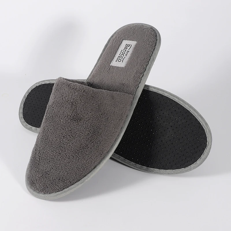 Costumised Hotel Spa Slippers Manufacturer Hotel Slipper Closed Toe Coral Fleece Slippers