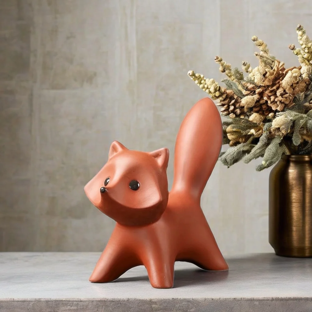 Cute little fox handmade raw mineral snowflake stone can be used to cultivate tea and play with creative ornaments