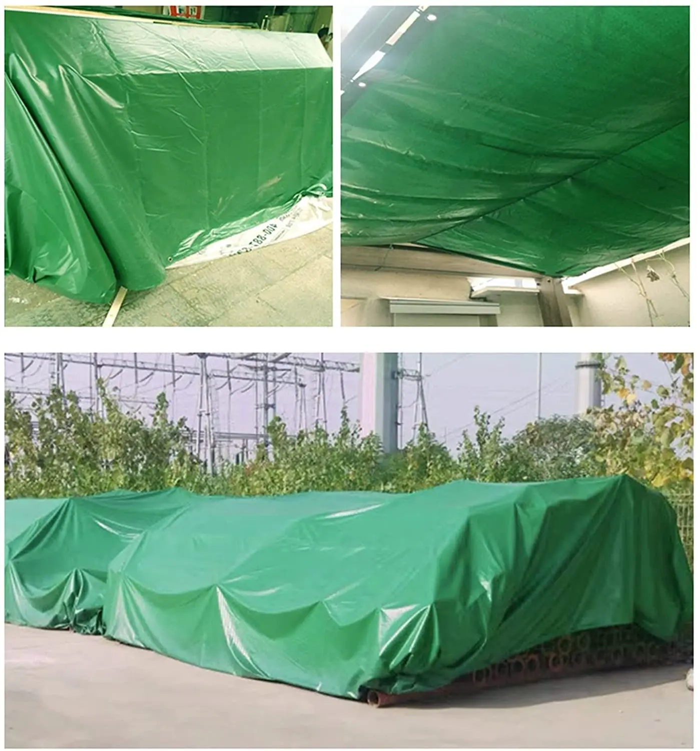 550g / m² Tarpaulin fabric covering 3 x 4 m green tarpaulin cover
