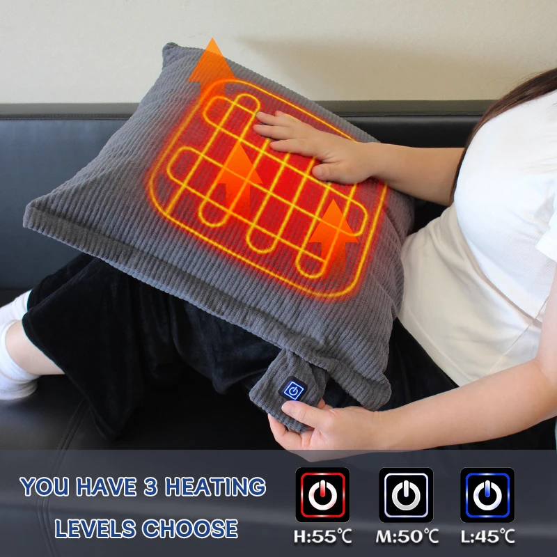 Graphene Fast Heating Wireless Film Smart Battery Powered Filling Lightweight Removable Cover Heated Pillow