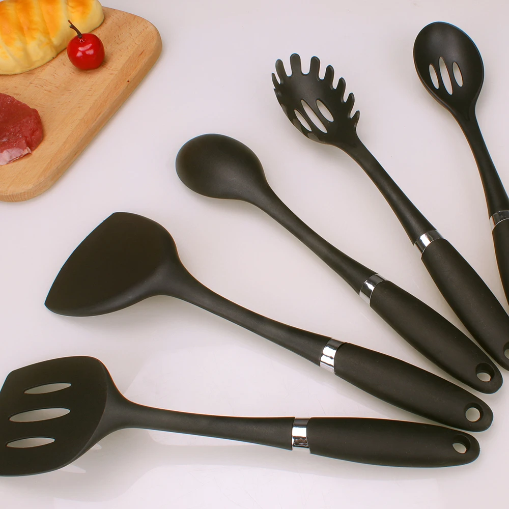 New Heat-resistant Non Stick Kitchen Accessories Spatula Skimmer Ladle Cooking Tools 10pcs Copper Silicone Kitchen Utensils Set