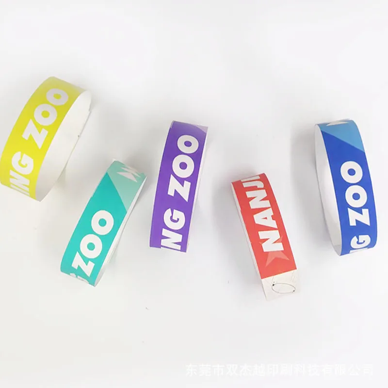 Waterproof Tyvek Ticket Printer Event Paper Wristbands Bracelet Custom Logo Tickets Disposable Wristband