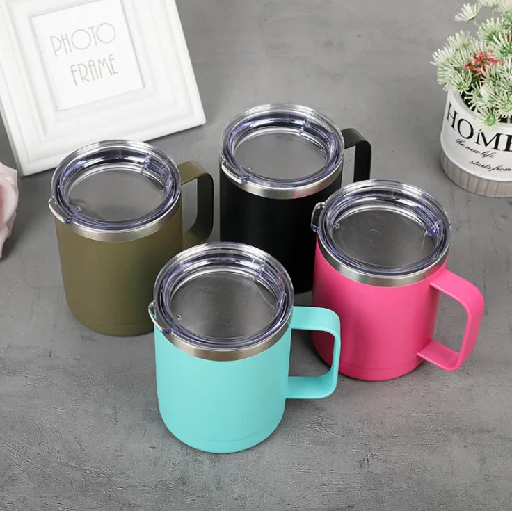 12oz Powder Coated Office Stainless Steel Mugs Double Wall Vacuum Insulated Coffee Cup Custom Color Thermos