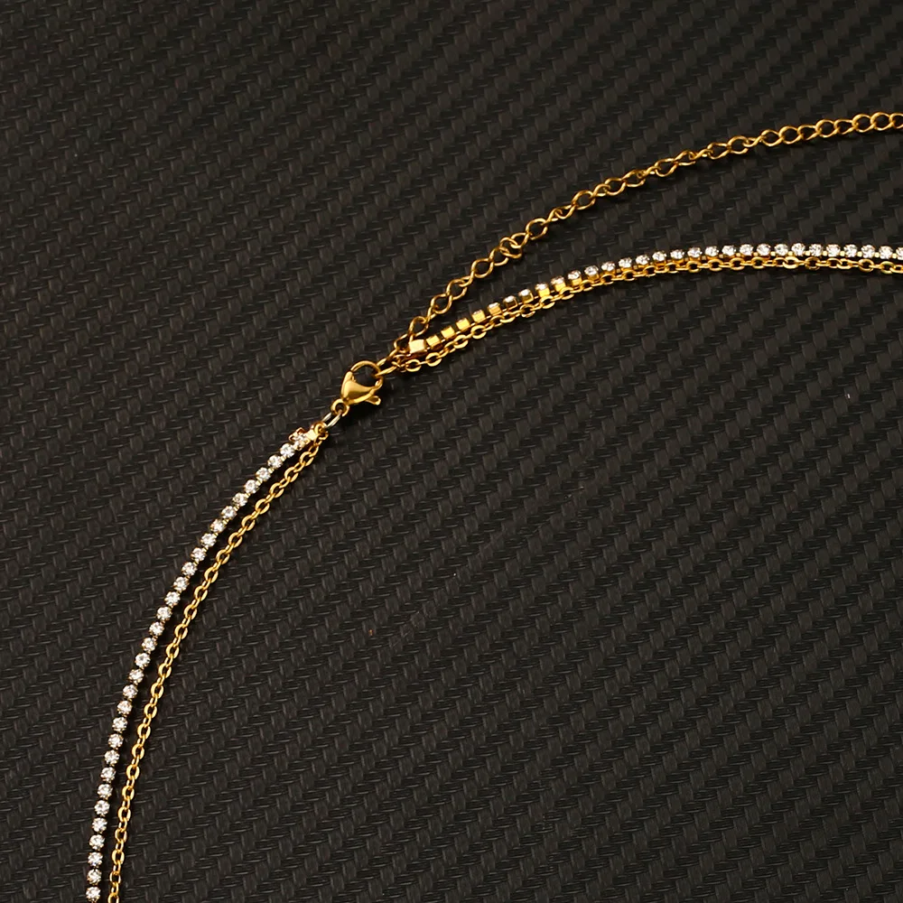 Stainless Steel Multi Layer Crystal Waist Chain Belly Body Chain For Women Summer Fashion Beach Bikini Sexy Crystal Body Jewelry