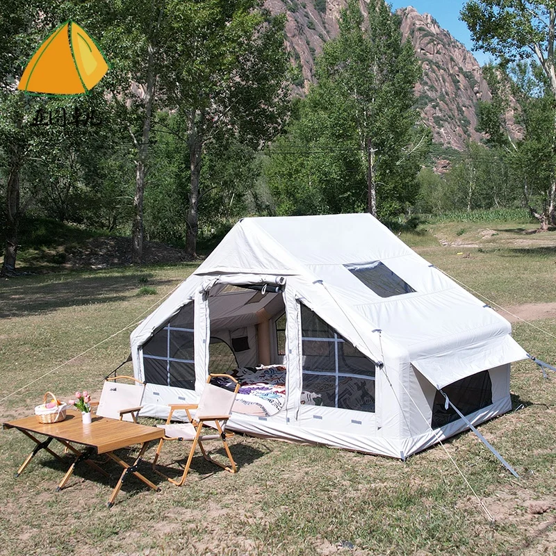 Four Season Luxury Large Camping Tent air Tube Tent 4 Men  Family Inflatable tent for camping