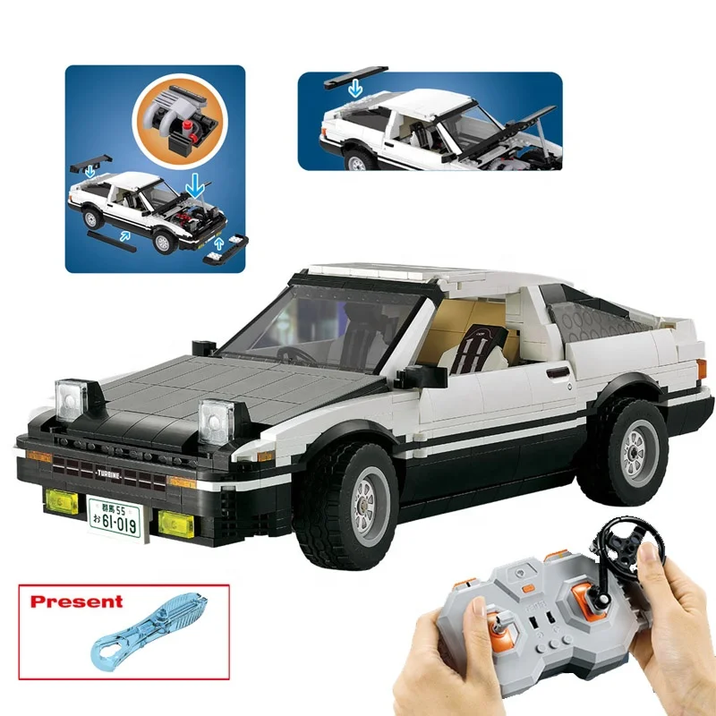 Гоночный строительный блок C61019W DIY 2 4G Rc гоночный гонщик сборная игрушка Carol AE86 Дрифтинг игрушечный автомобиль (1234 шт.)
