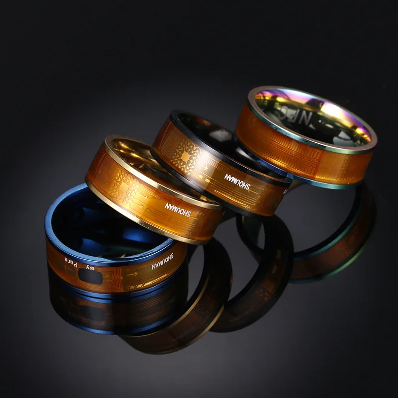 Titanium Steel Smart Ring Men Wearable Electronic Components Fashion Rings For Phone Accessories Intelligent Finger NFC Ring