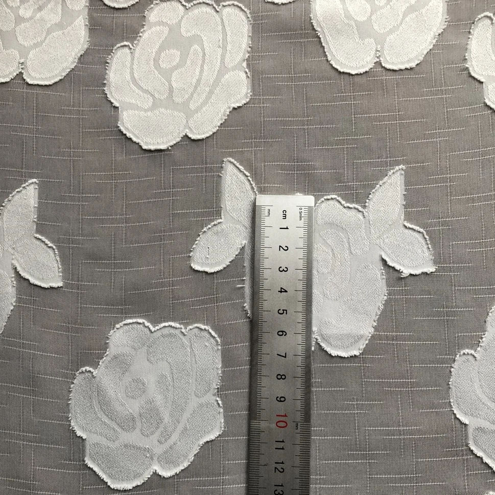wholesale factory make chiffon with jacquard flower fabric for dresses, shirts