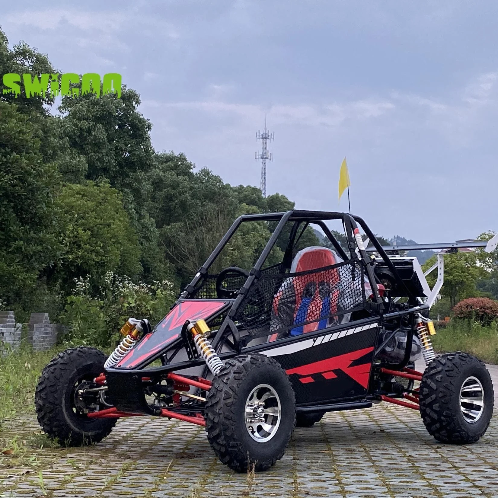Hot Selling Single Seat Go Kart 350cc 4 Stroke Oil Cooled Go Cart Off Road Buggy Racing Car for Adults