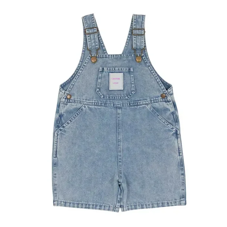 Custom Toddler Dungaree INS Autumn Spring  Kids Pants Suspender Sleeveless Front Pockets Printing Cotton Children Overalls