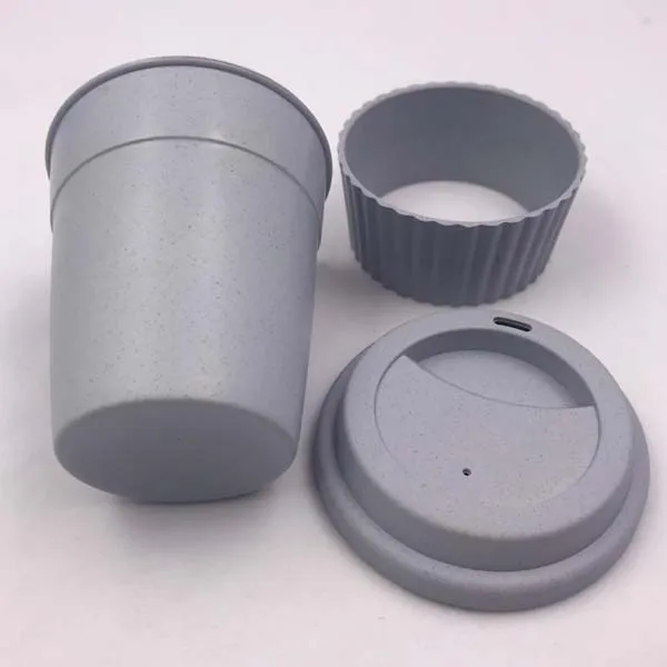 Factory Wholesale Custom Reusable Bamboo Fiber Coffee Cup With Lid And Sleeve
