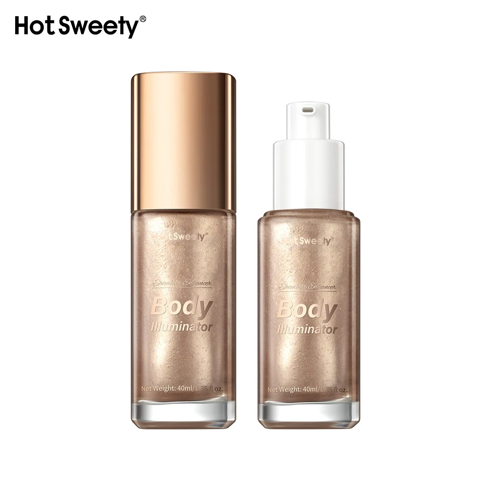 Wholesale Brown Bronzer & HighlightersShimmer Liquid Body Highlighter With Pump Head Highlighter Makeup Private Label