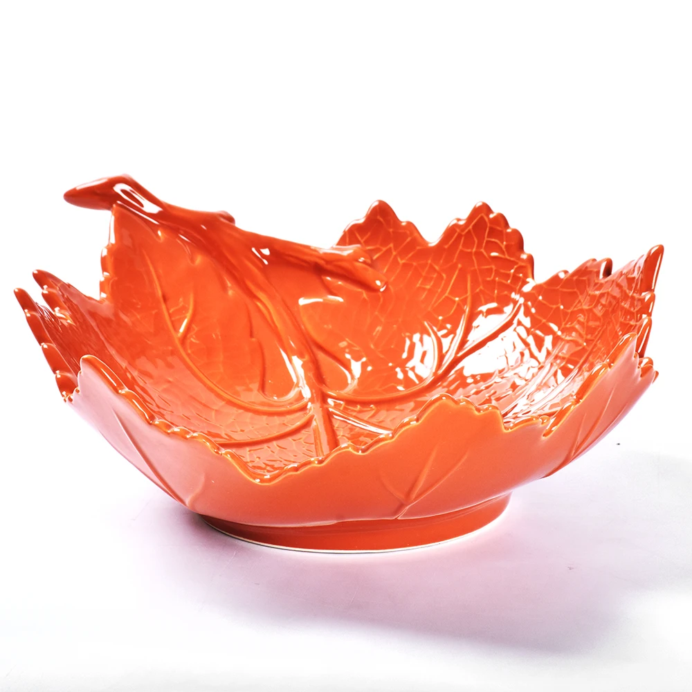 Cookin the American Way Jade Leaf Shaped Salad Green Ceramic Dessert Plate