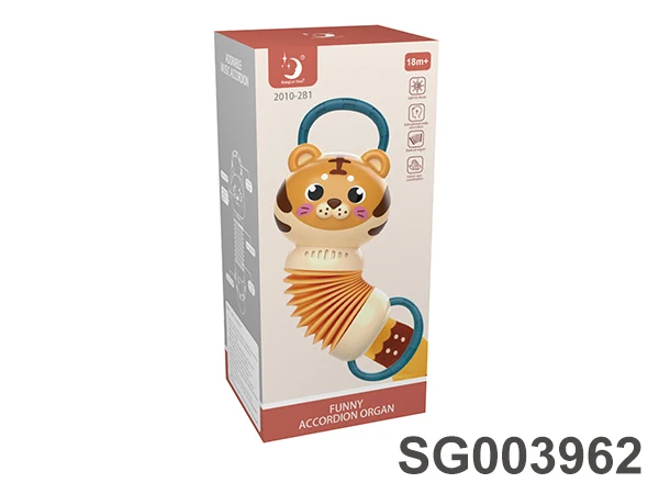 2024 New baby tiger accordion organ toys educational sensory musical instrument bell toy for infant 18+month
