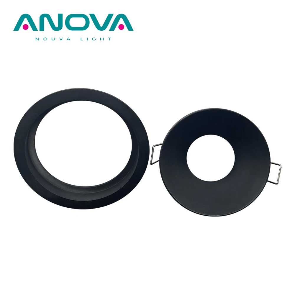 Fixed GU10 downlight frame black anti glare ceiling semi-mounted downlight housing