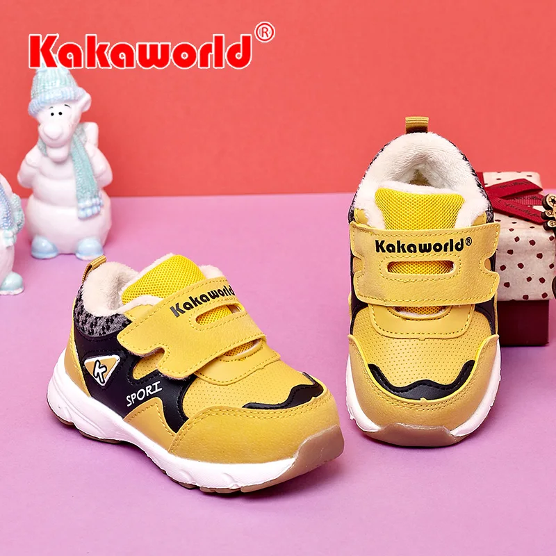 
Popular Colorful Kids Sneakers Winter Warm Kids Sports Shoes Girls Shoes Boys Shoes Berber Fleece Lining 