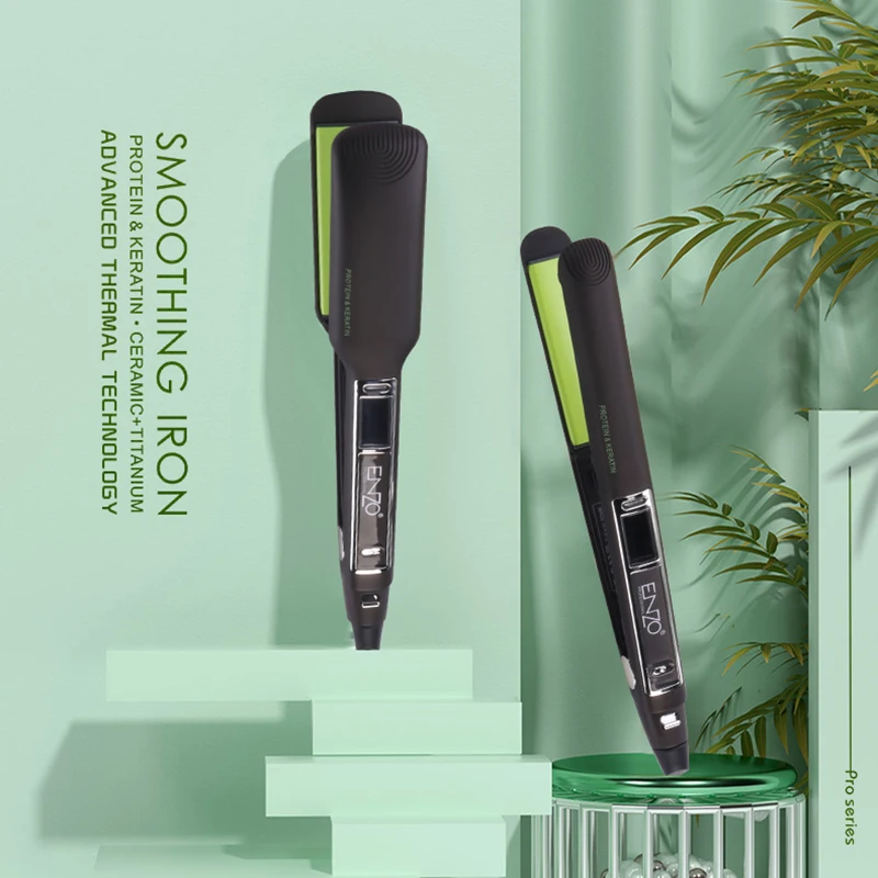 ENZO ENZO 2024 Private Label Ceramic Custom Hair Straightener Flat Iron Best Professional Electric Hair Straightener