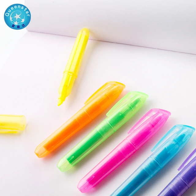 superior 5 Colors highlighter Marker Pen For Students vivid color DIY Graffiti custom logo Highlighter for kids school supplies
