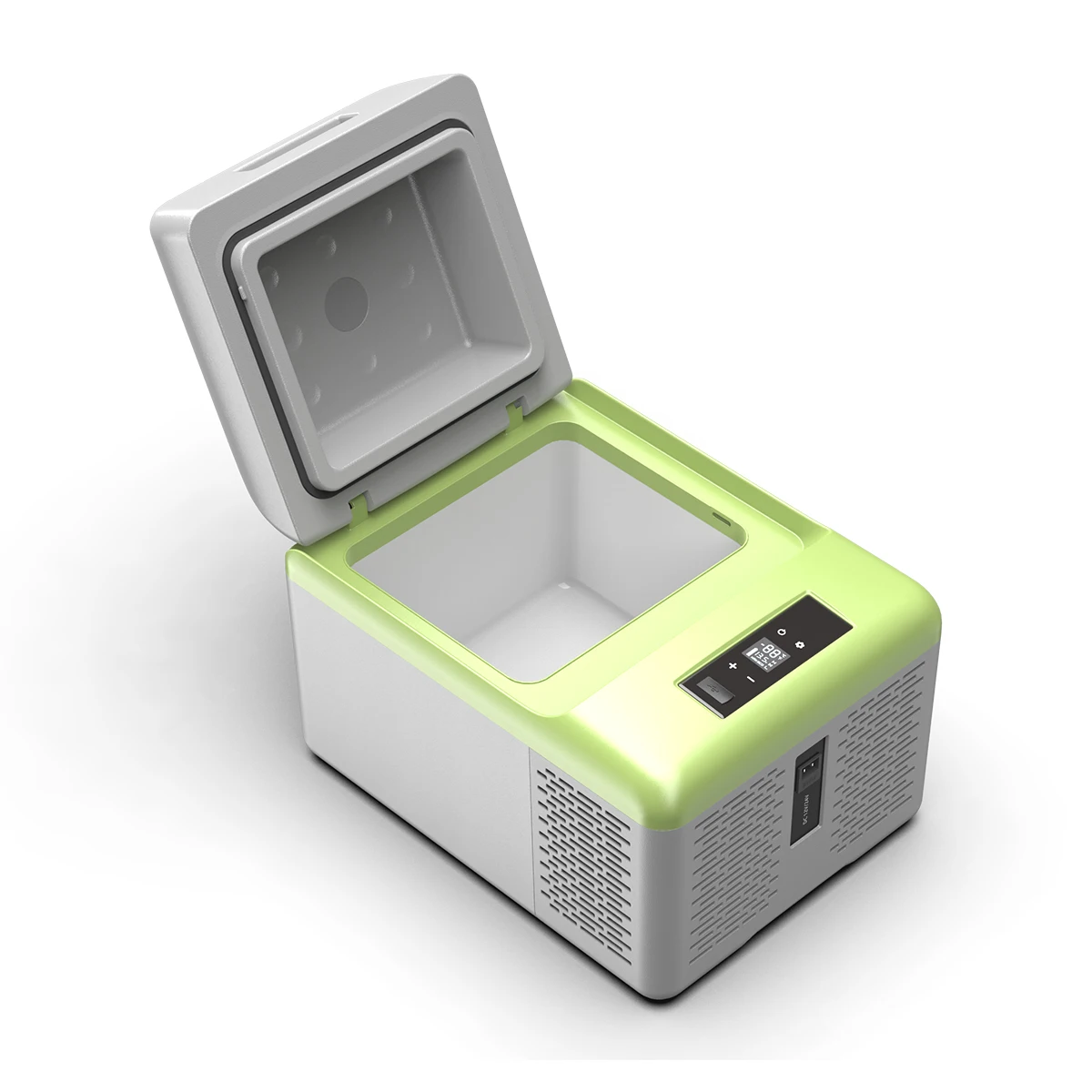 Alpicool C12P new arrivals green color 10.8L mini fridge freezer 2 in 1 portable camping refrigerator for car home dual use