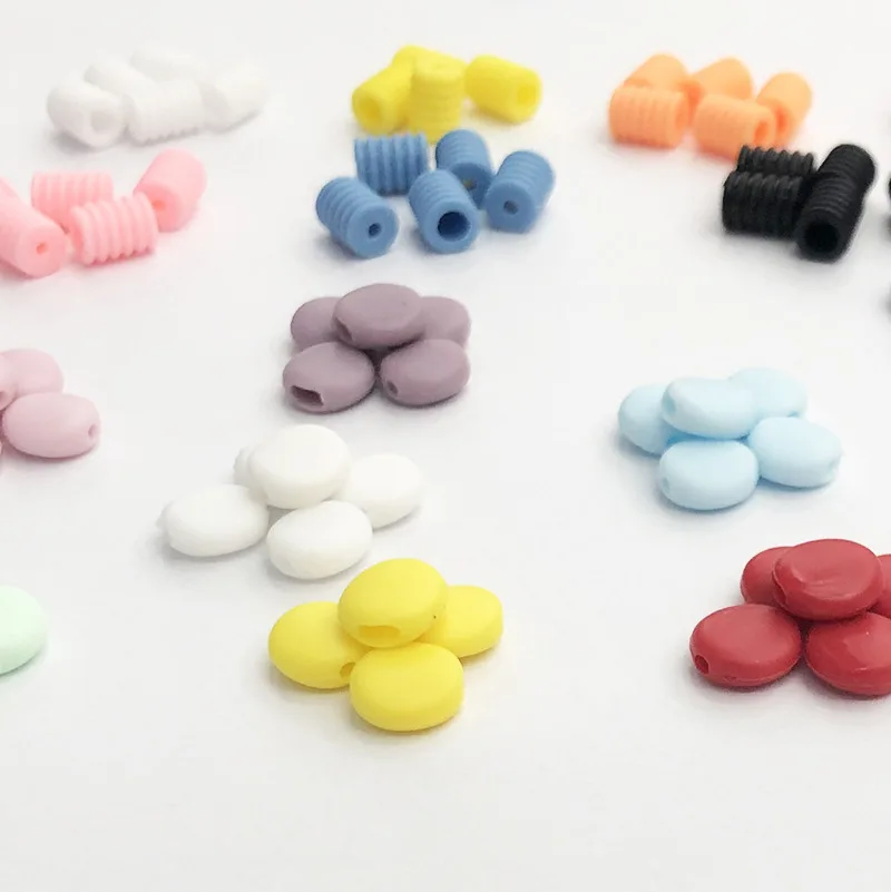 Colorful plastic/silicone anti-slip maskes elastic band rope  adjustable buckle adjusters for maskes earloops