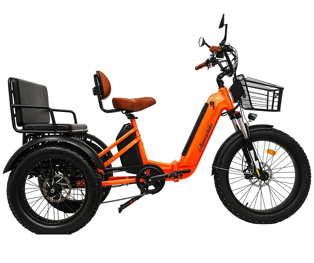 Cheap 3 Wheel Fat Tire Electric Cargo and Passenger Delivery Bike Motorized Adult Electric Powered Tricycle