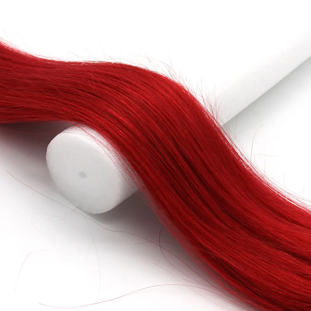 16inch 0.4g/s 100strands Easy Loop/Micro Ring Beads  Human Hair Extensions Straight  Red