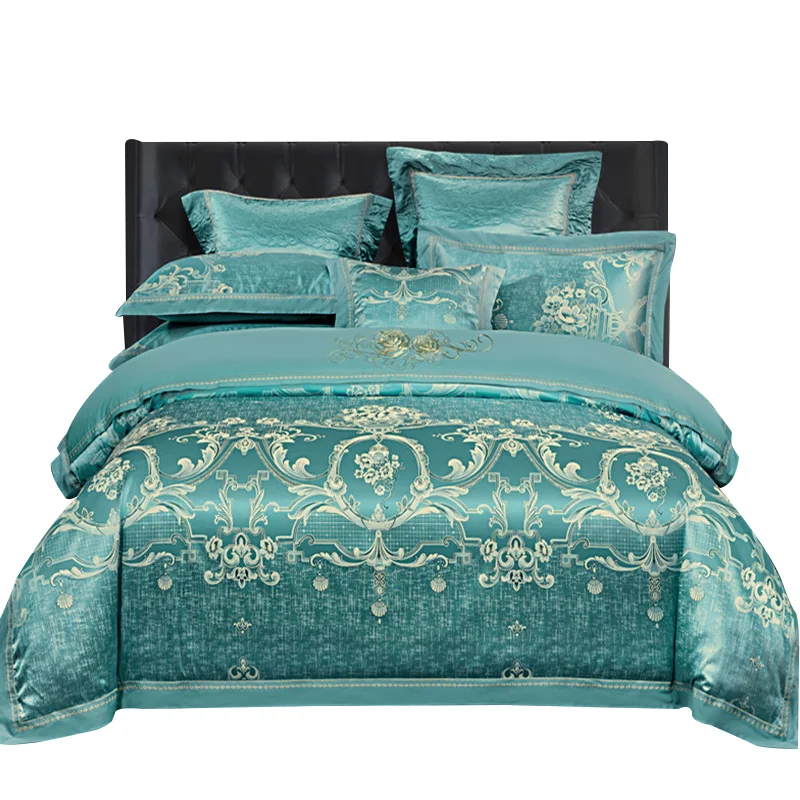 Tencell bedding eucalyptus bedding set 60S jacquard cotton lycell embroidery-2