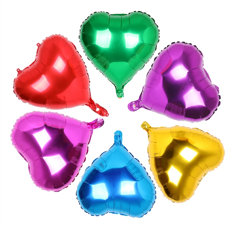 New products beautiful colorful 18inch heart shaped foil balloons