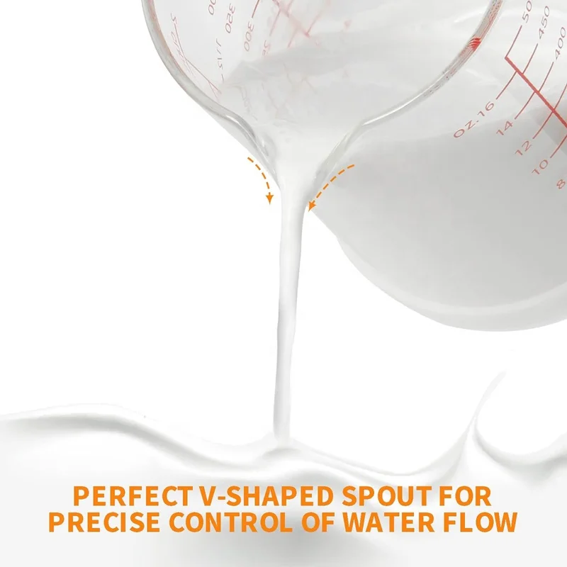 High Borosilicate Glass Measuring Cups with Scale,500ml Liquid Cups with Large Handle and V-Shaped Spout Bulk Promotion Gift