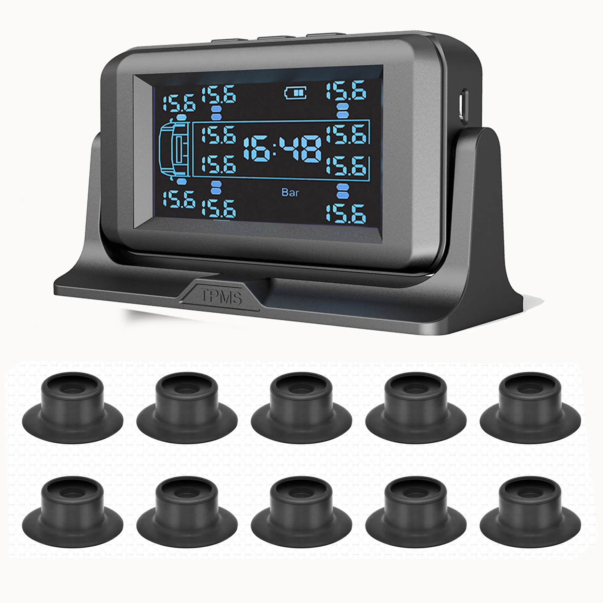 Factory high quality Outlet 10 Wheels Truck Trailer Bus Solar Wireless digital Tire Pressure Sensor system gauge Monitor tpms