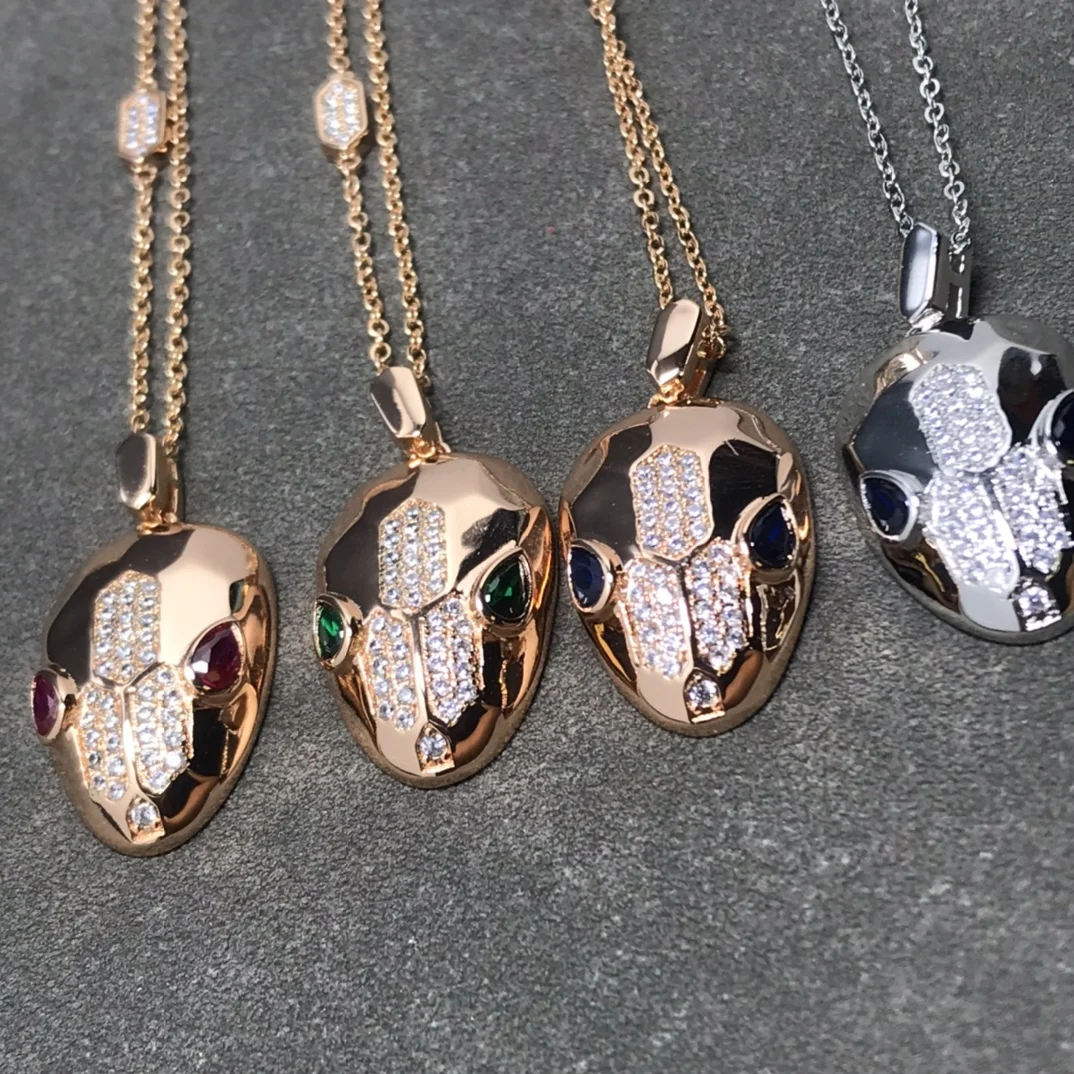 Charming fashion factory wholesale S925 sterling silver diamond snake necklace ladies jewelry set DIY