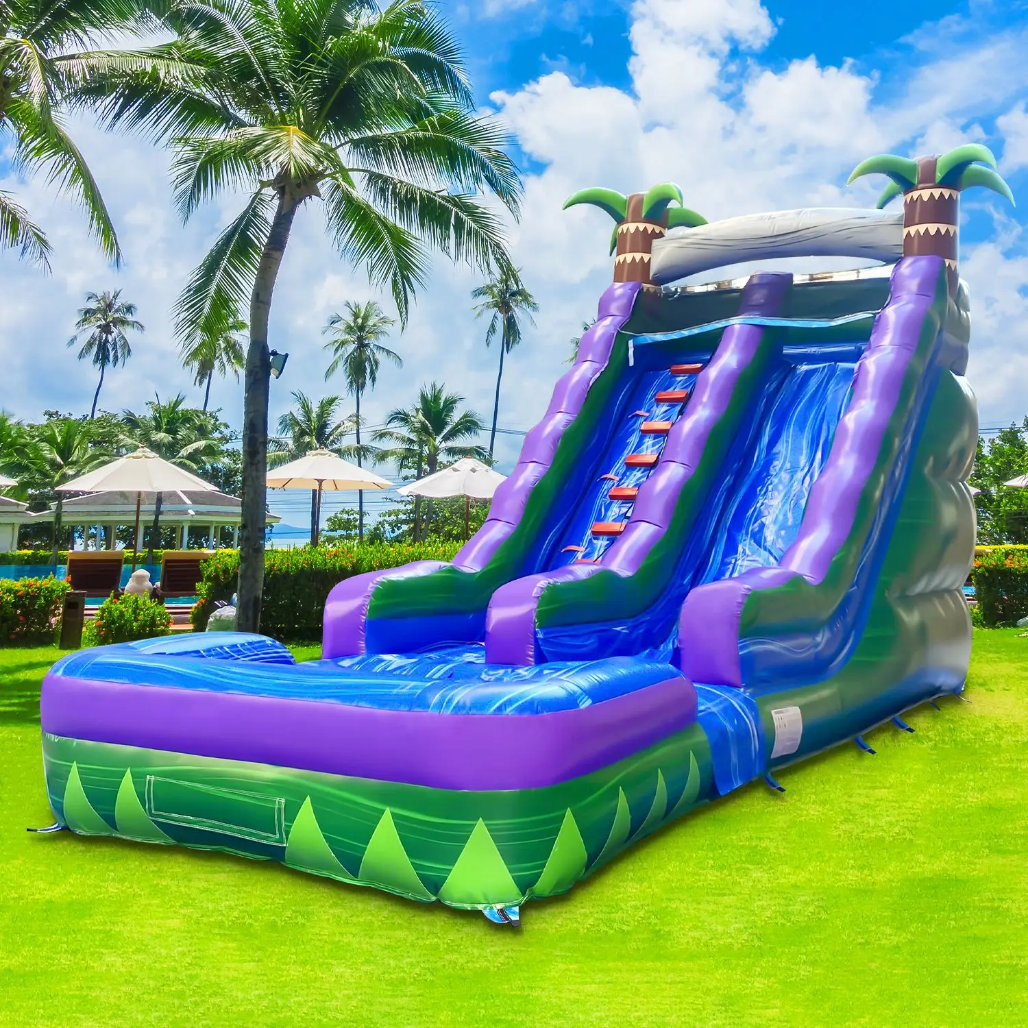 Coconut Tree Summer Ocean Inflatable Castle Inflatable Trampoline Inflatable Slide