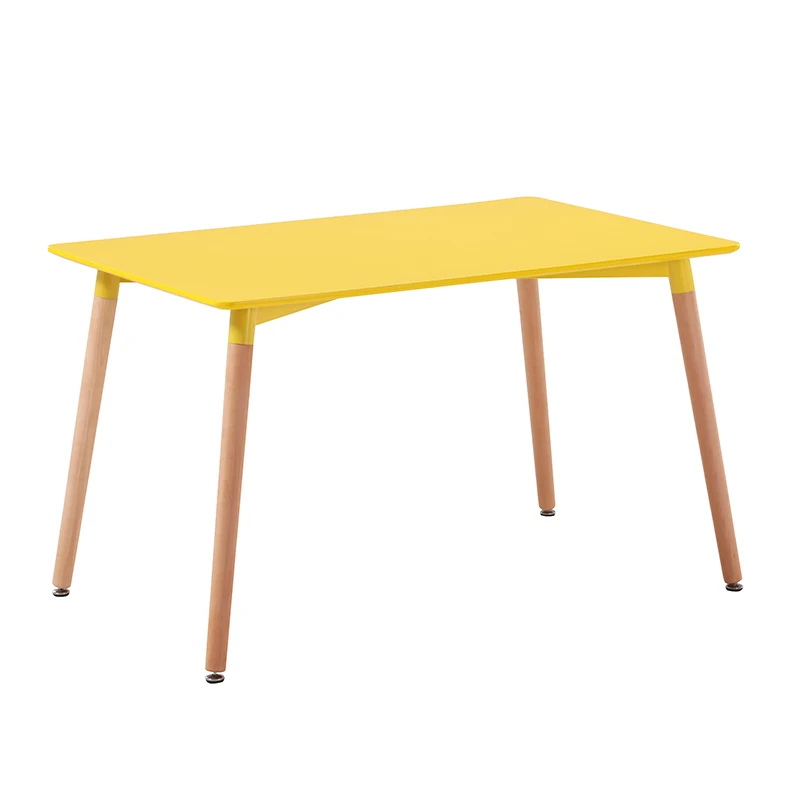 Wholesale Cheap PP Top Beech Wood Rectangle Coffee Table Glass Top Wooden MDF Table for Dining Room