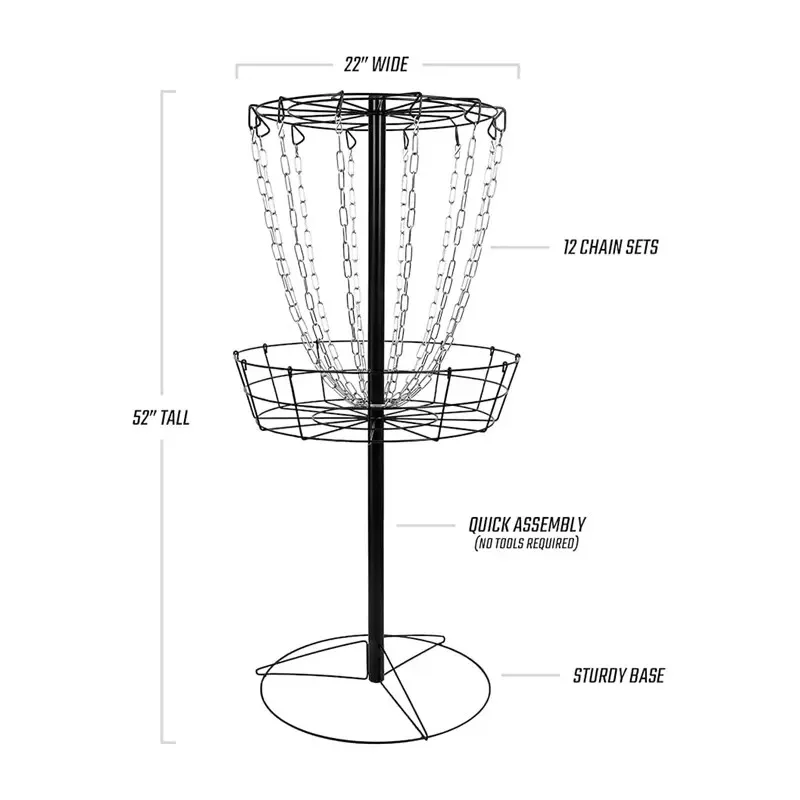 TY-1020G 24-Chain Target Pro Disc Golf Basket Disc Golf Basket Professional Disc Golf Basket
