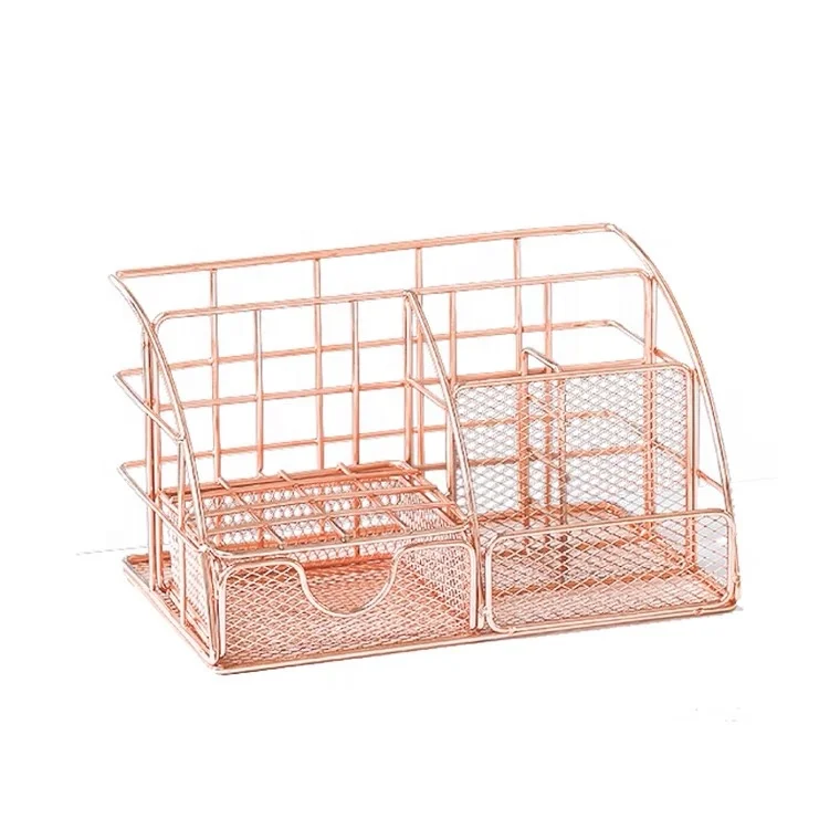 Rose Gold Desk Organizers and Accessories, Desk Supplies Organizer, Home Office Organizer